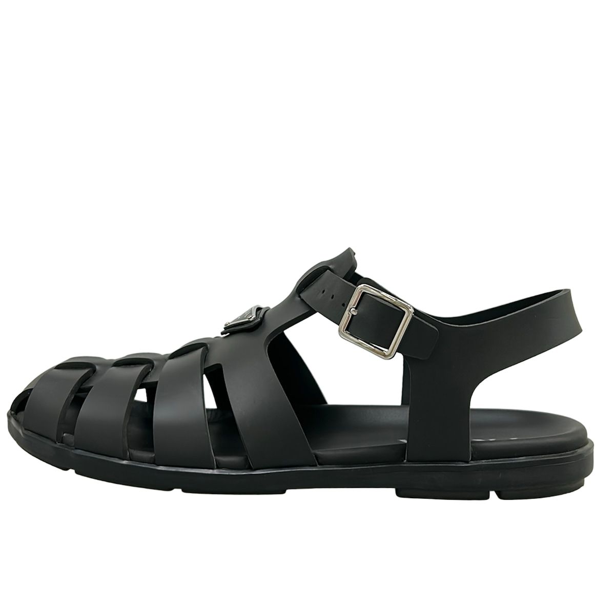 Prada Sandals 10 Fisherman Black Triangle Logo