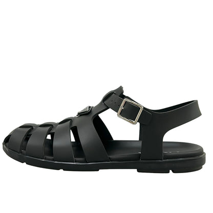 Prada Sandals 10 Fisherman Black Triangle Logo
