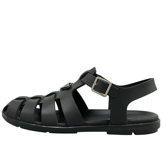 Prada Sandals 10 Fisherman Black Triangle Logo