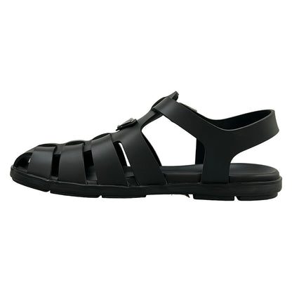 Prada Sandals 10 Fisherman Black Triangle Logo — view 3