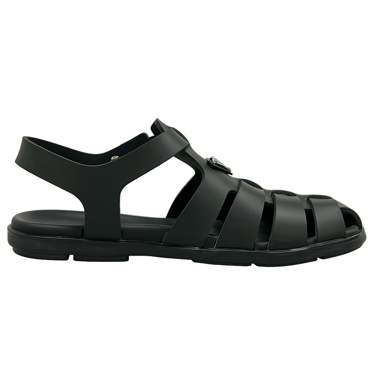 Prada Sandals 10 Fisherman Black Triangle Logo — view 2