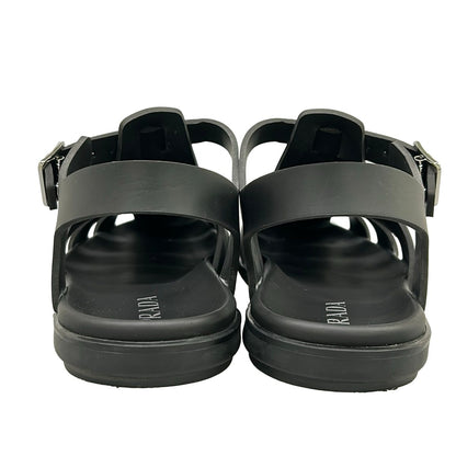 Prada Sandals 10 Fisherman Black Triangle Logo — view 6