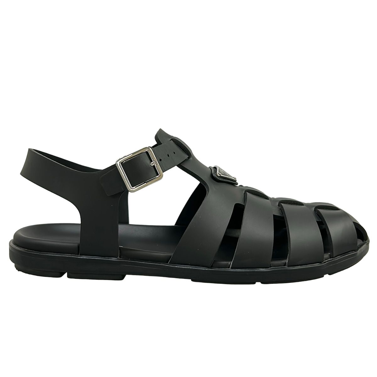 Prada Sandals 10 Fisherman Black Triangle Logo — view 4
