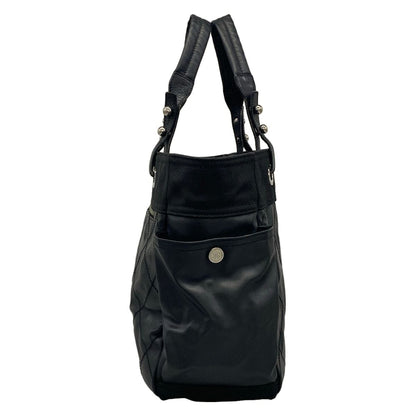 Chanel Tote Paris Biarritz GM Black Silver Leather — view 4