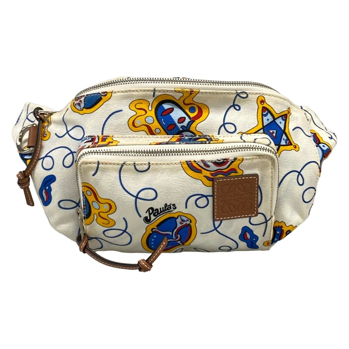 Loewe Waist Pouch Paula Belt Bag White Orange Multi Paula's Ibiza Collection
