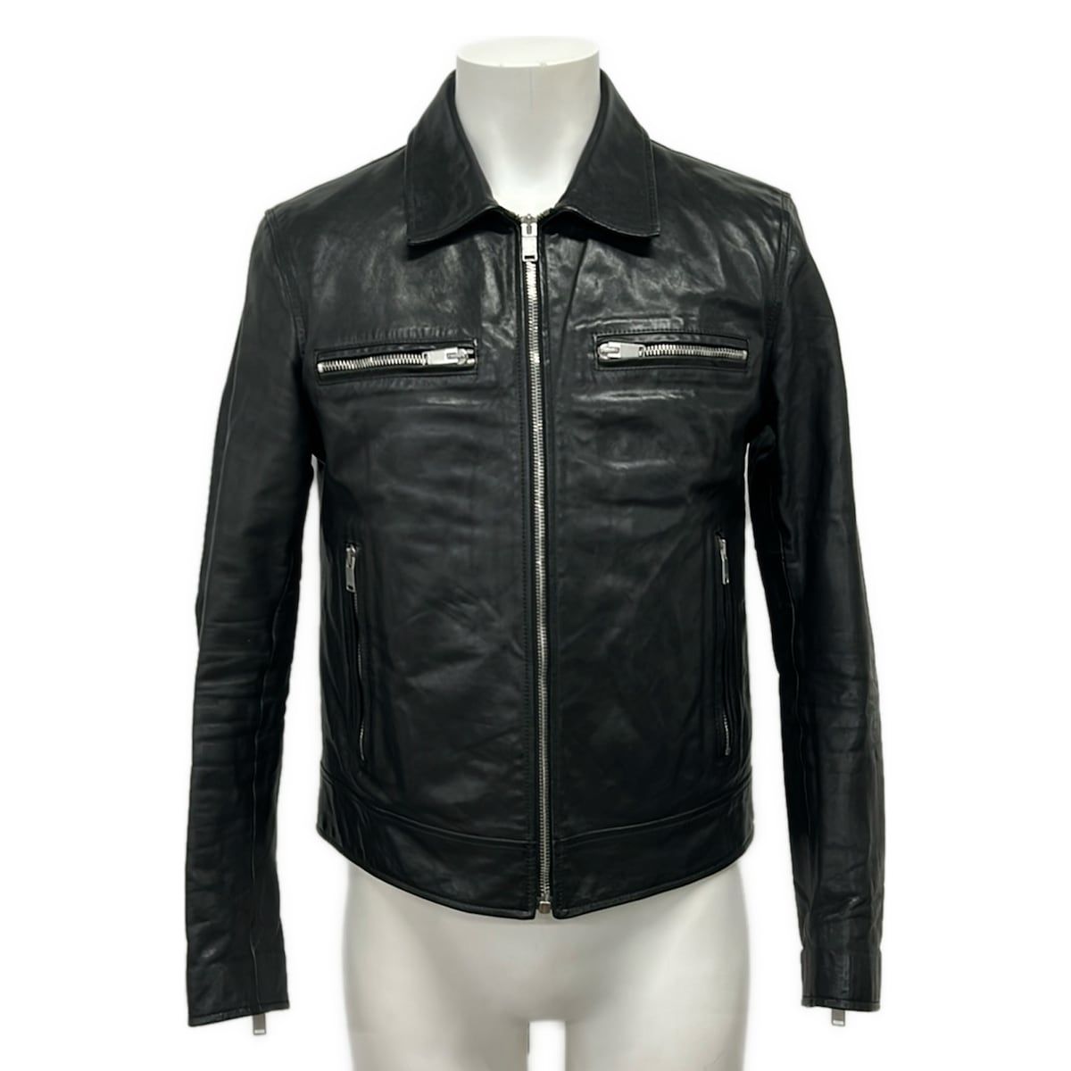 Saint Laurent Paris Rider's Jacket 48 XL Black Cowhide