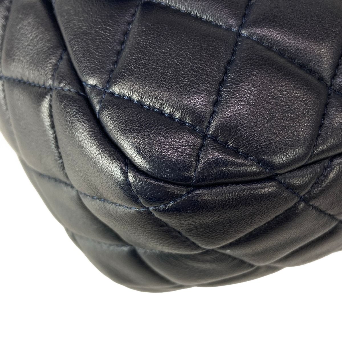 Chanel Backpack Quilted Dark Navy Chain Shoulder Gold Lambskin — view 7