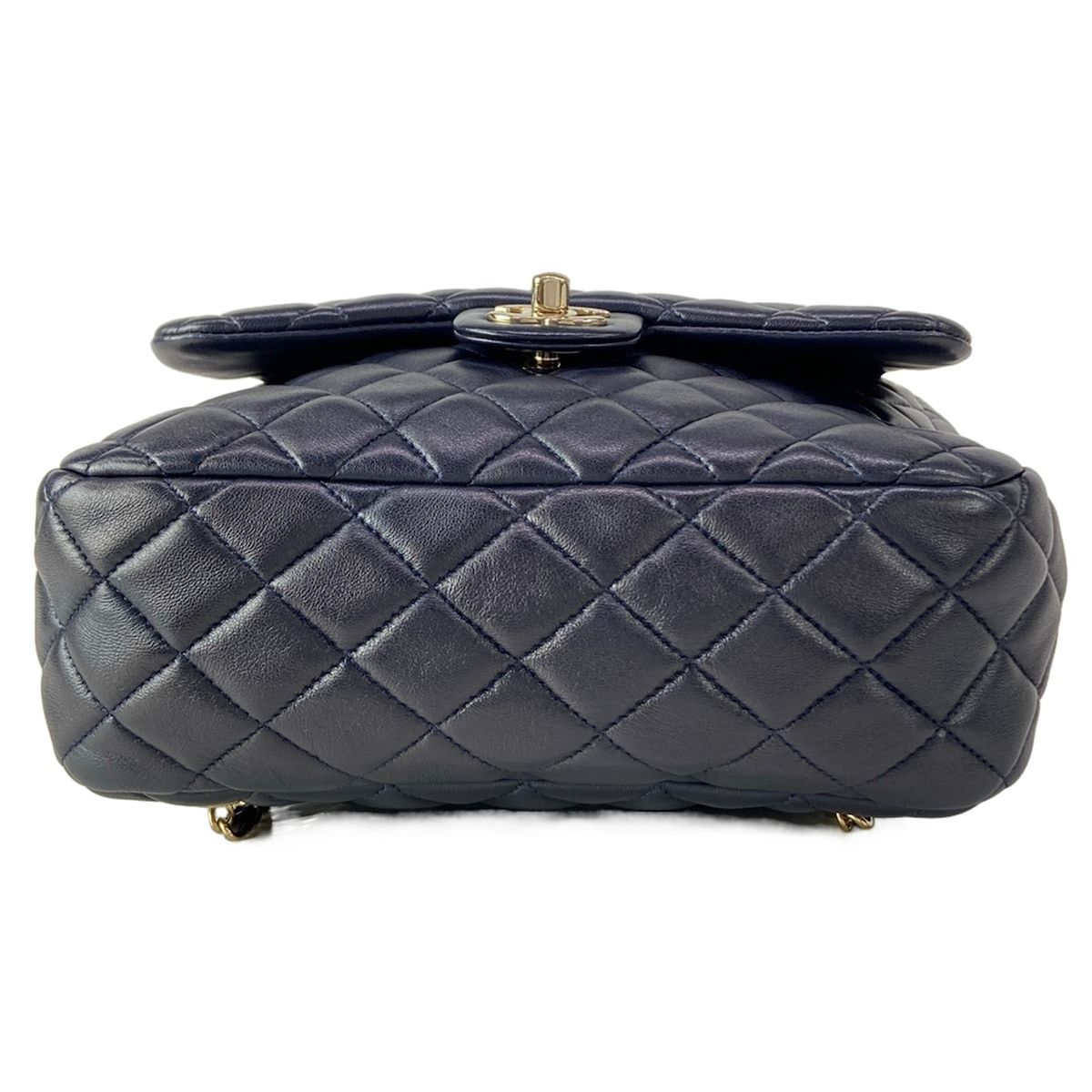Chanel Backpack Quilted Dark Navy Chain Shoulder Gold Lambskin — view 5