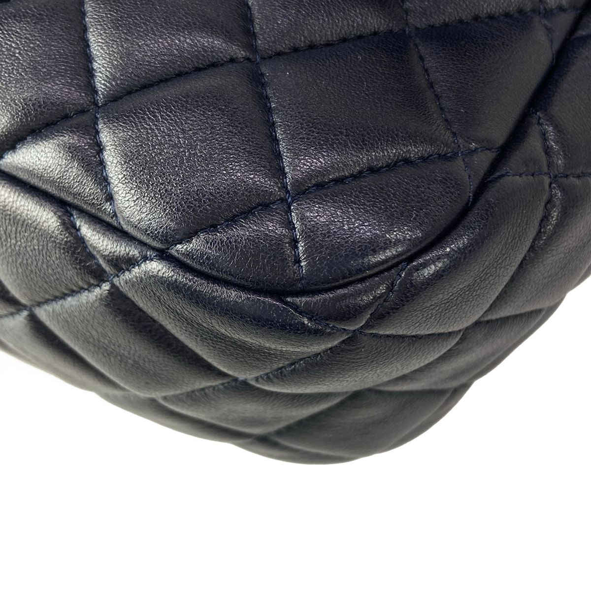 Chanel Backpack Quilted Dark Navy Chain Shoulder Gold Lambskin — view 6