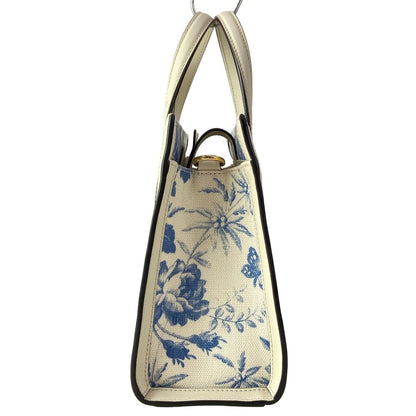 Gucci Tote GG Ribbon Herbarium Ivory Blue Floral Leather — view 4