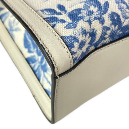 Gucci Tote GG Ribbon Herbarium Ivory Blue Floral Leather — view 6
