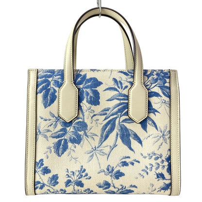 Gucci Tote GG Ribbon Herbarium Ivory Blue Floral Leather — view 3