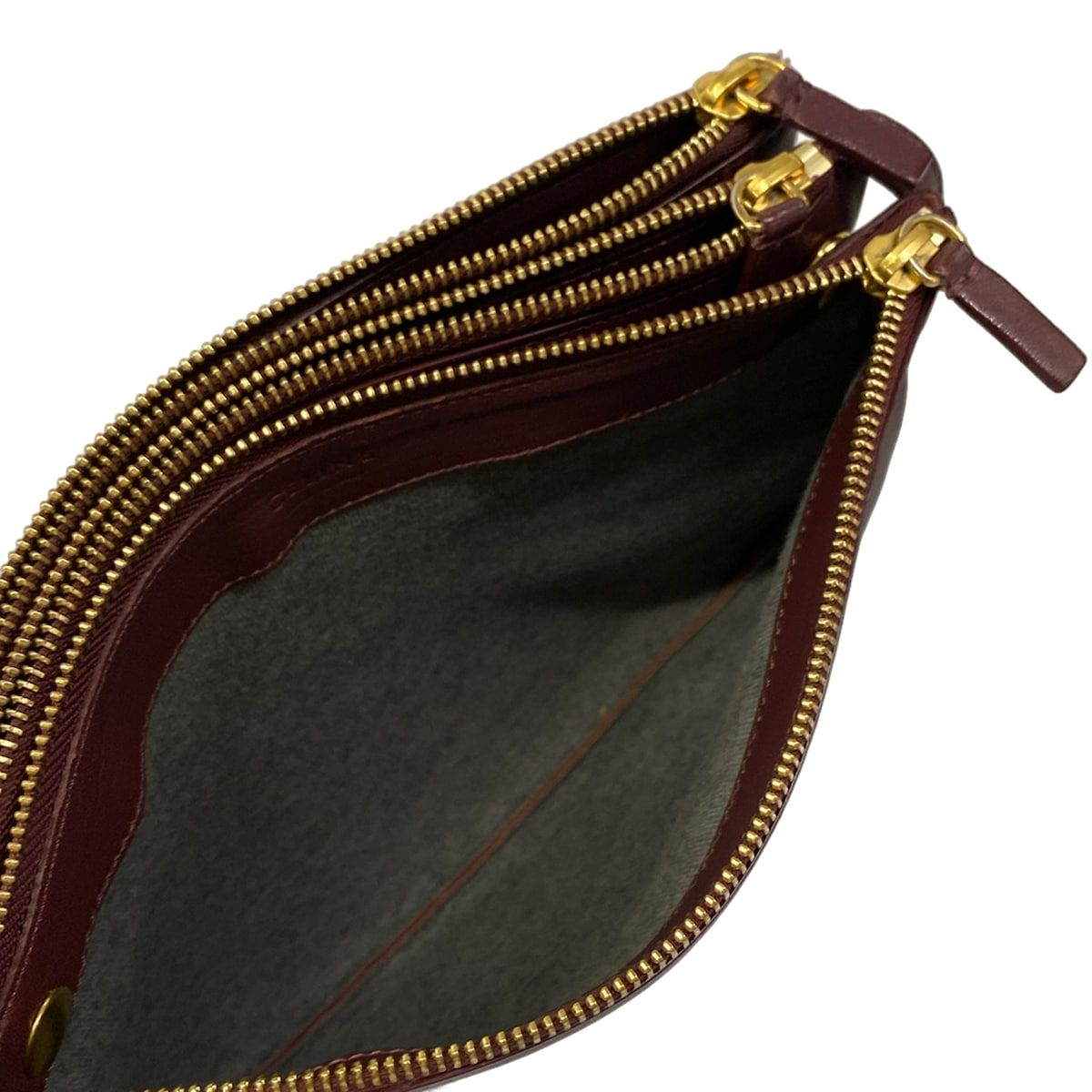Celine Shoulder Bag Triola Bordeaux Leather — view 7