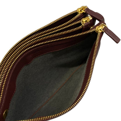 Celine Shoulder Bag Triola Bordeaux Leather — view 7