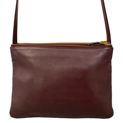 Celine Shoulder Bag Triola Bordeaux Leather — view 3