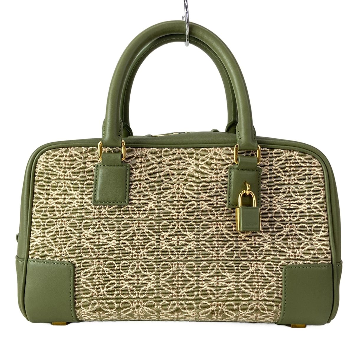 Loewe Handbag Amazona 23 Khaki Ivory Leather