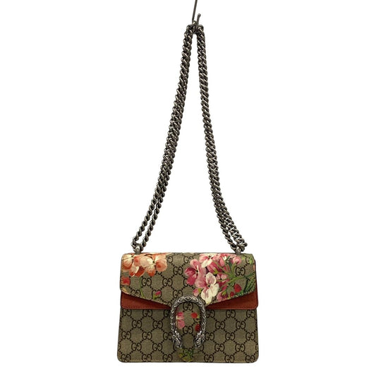 Gucci Shoulder Bag Dionysus GG Blue Mus Beige Dark Brown Multi Chain