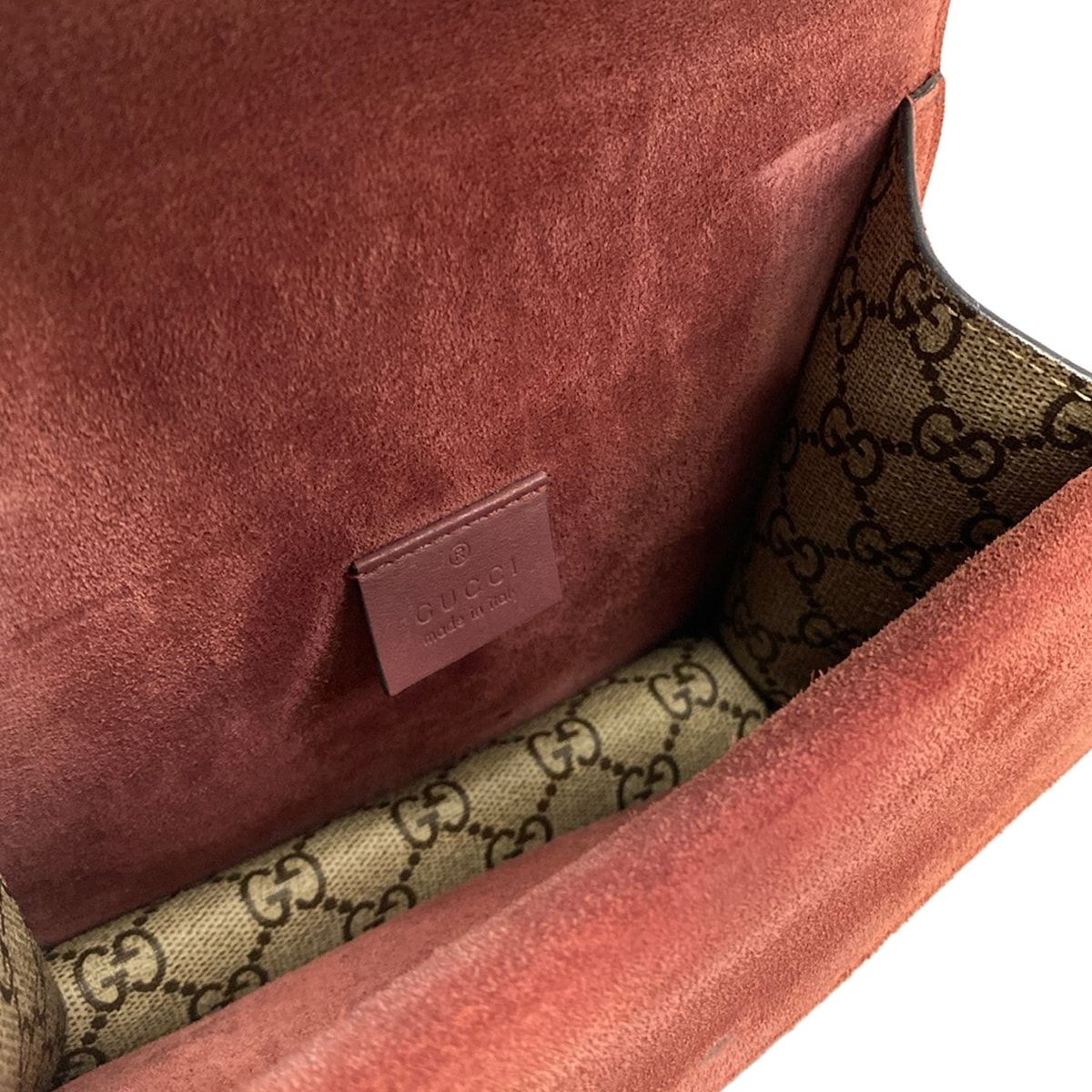 Gucci Shoulder Bag Dionysus GG Blue Mus Beige Dark Brown Multi Chain — view 7
