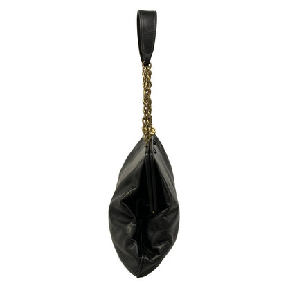Chanel Shoulder Bag Black Chain Vintage Gold Mouth — view 2