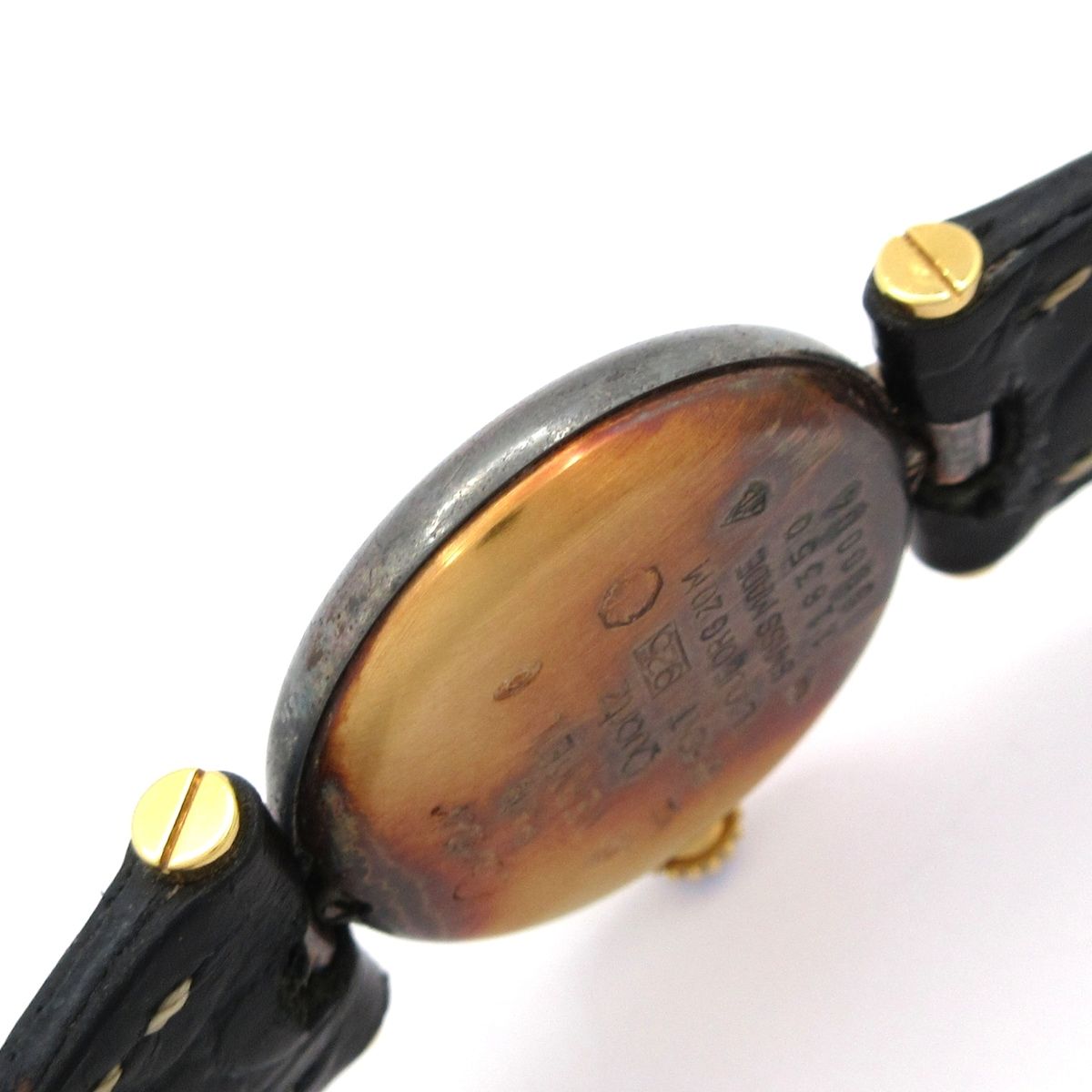 Cartier Watch Must Vande Mvermeil 925 Sterling Silver External Leather Beige — view 9