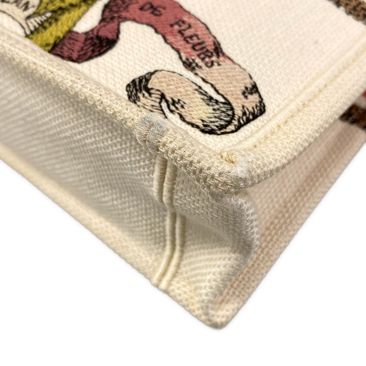 Dior Tote Book Vertical Ivory Dark Green Multi Flower — view 6