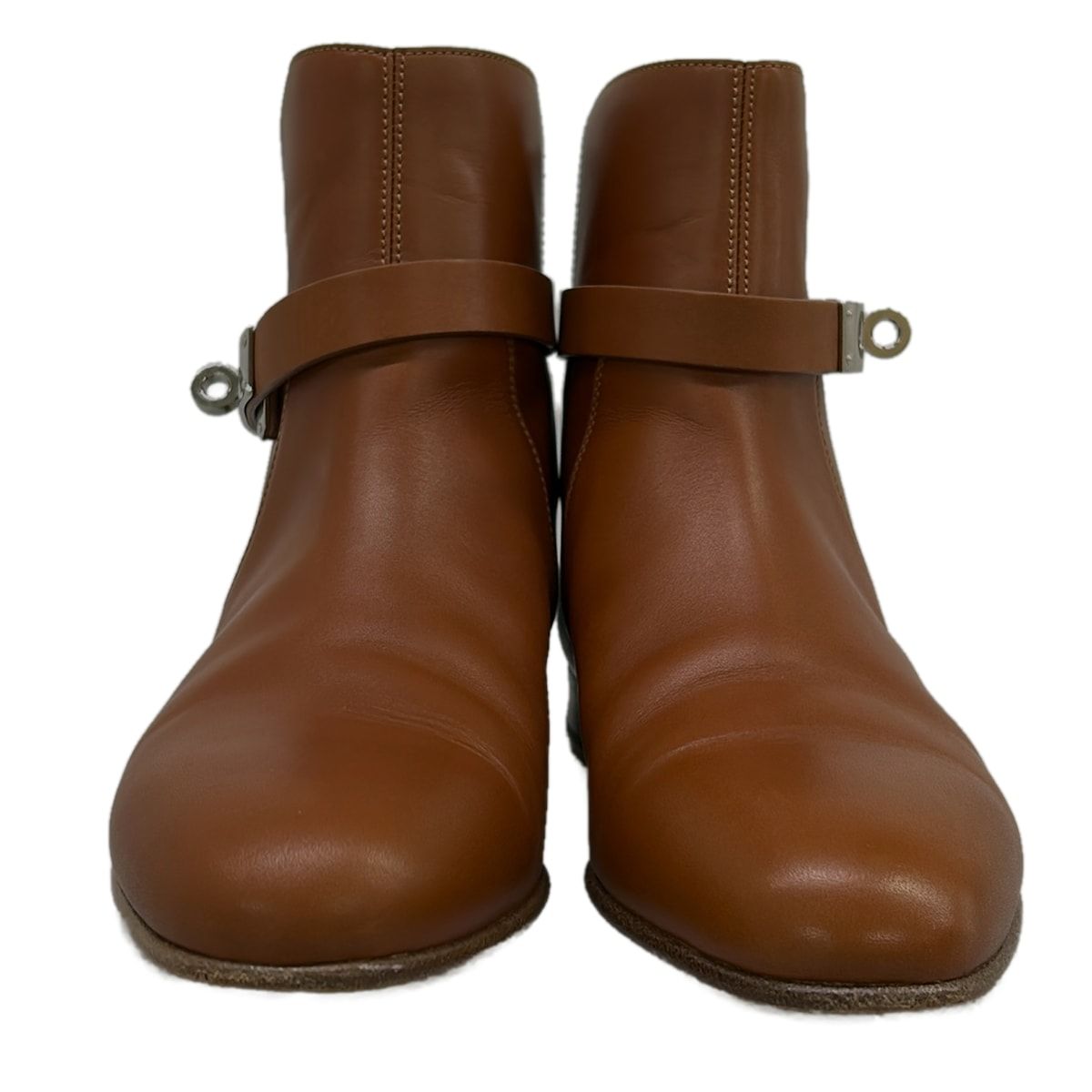 Hermes Short Boots 36 Neo Brown Kelly Buckle Silver Leather — view 5