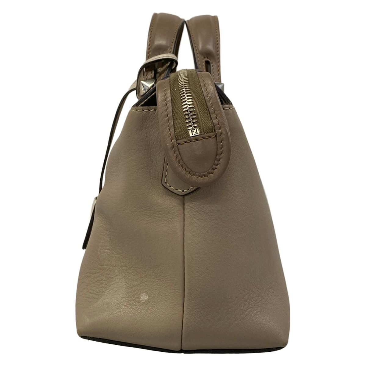 Fendi Handbag by the Way Gray Beige Leather — view 4