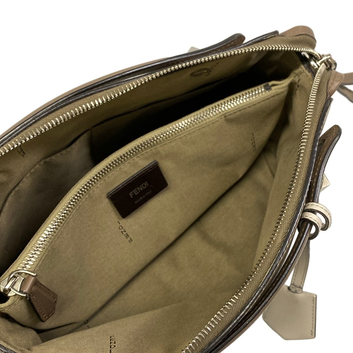 Fendi Handbag by the Way Gray Beige Leather — view 7