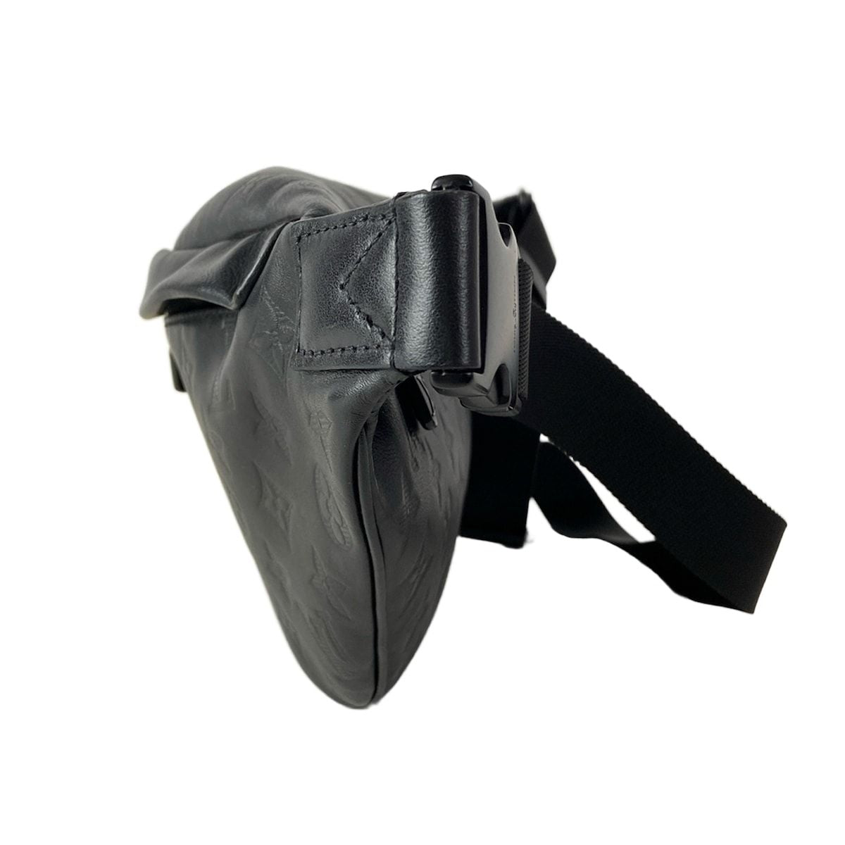 Louis Vuitton Waist Pouch Monogram Shadow Discovery Bum Bag PM Noir Leather — view 4