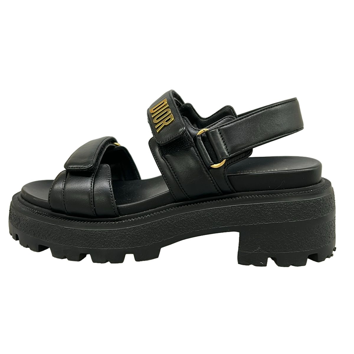 Dior Sandals 37.5 Act Black Lambskin