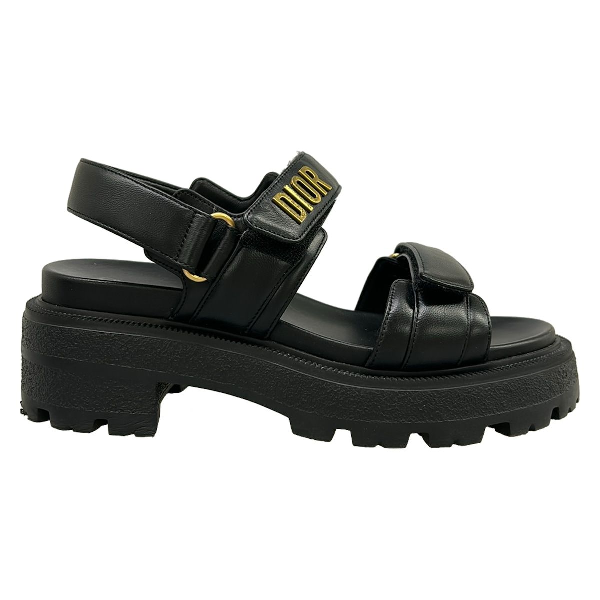 Dior Sandals 37.5 Act Black Lambskin — view 4
