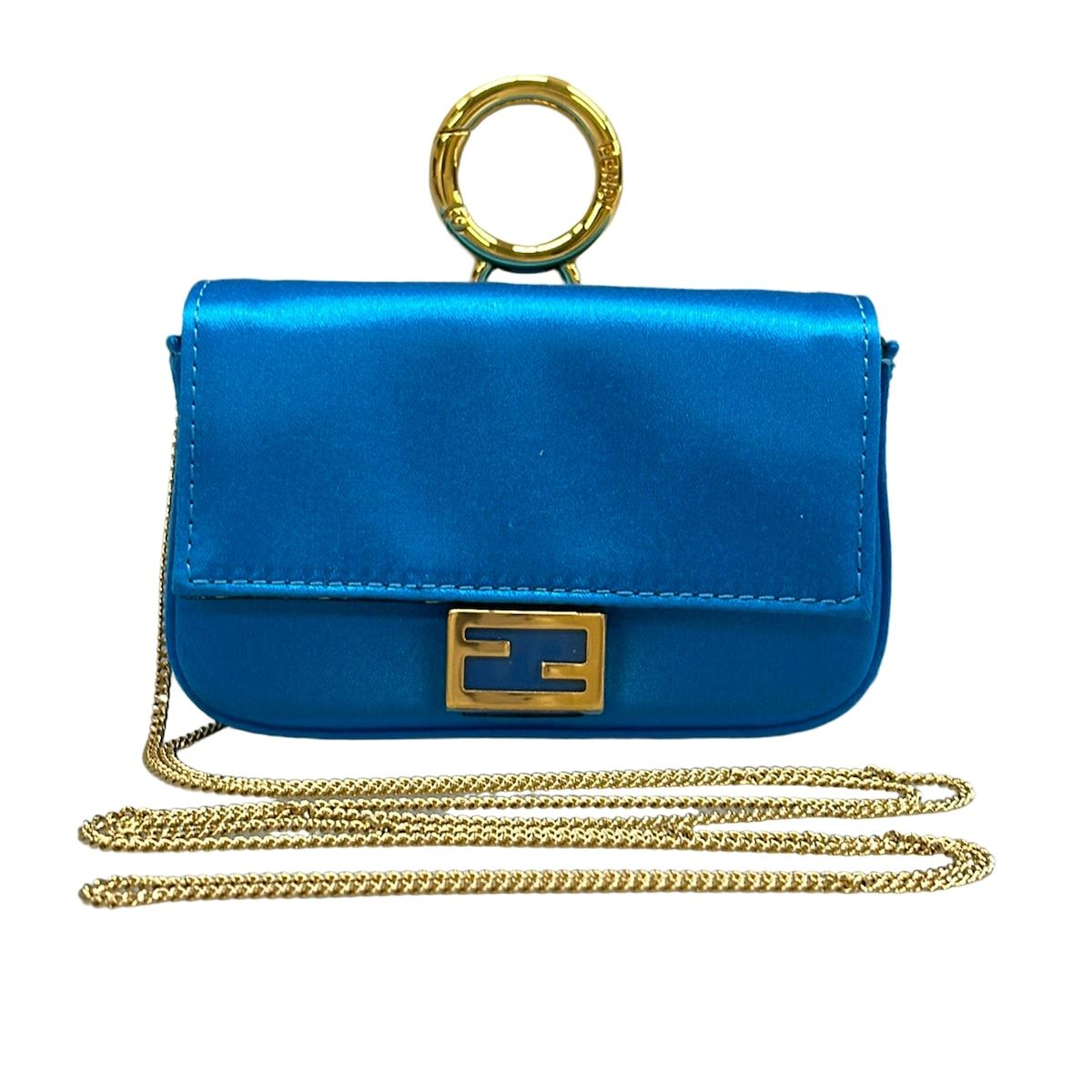 Fendi Key Holder Nano Baguette Blue — view 4