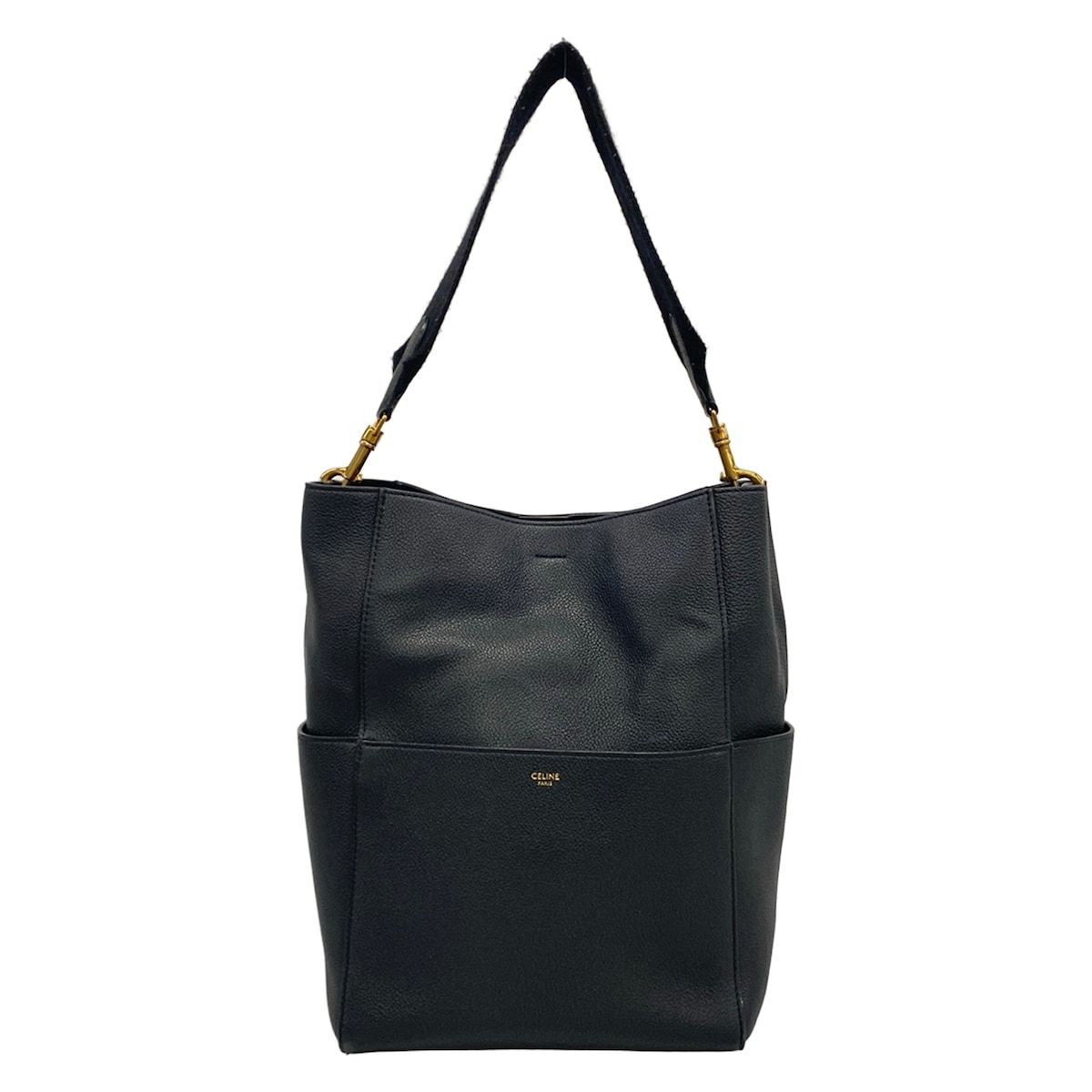 Celine Shoulder Bag Sangles Black