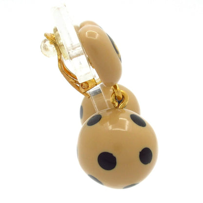 Chanel Earrings CC Logo Beige Black — view 2