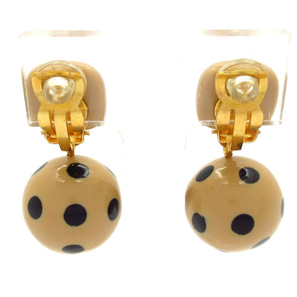 Chanel Earrings CC Logo Beige Black — view 3