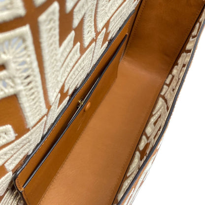 Fendi Handbag Mamma Bucket Brown White FF Embroidery Leather — view 7