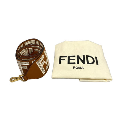 Fendi Handbag Mamma Bucket Brown White FF Embroidery Leather — view 8