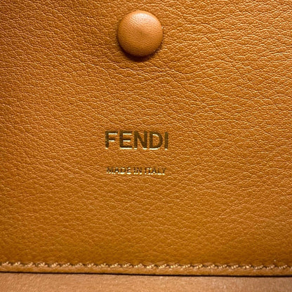Fendi Handbag Mamma Bucket Brown White FF Embroidery Leather — view 9