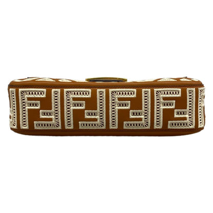 Fendi Handbag Mamma Bucket Brown White FF Embroidery Leather — view 5