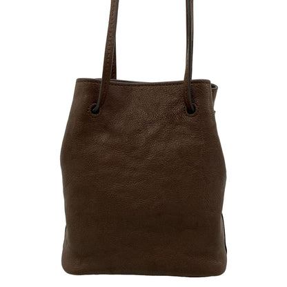 Miu Miu Shoulder Bag Nappa Leather Dark Brown Drawstring — view 3