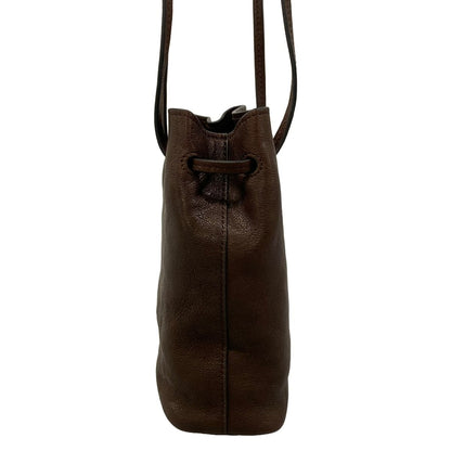 Miu Miu Shoulder Bag Nappa Leather Dark Brown Drawstring — view 4