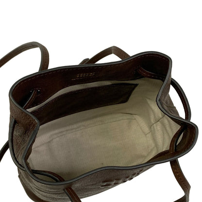 Miu Miu Shoulder Bag Nappa Leather Dark Brown Drawstring — view 7
