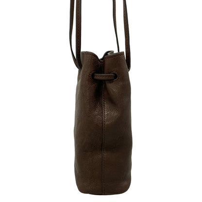 Miu Miu Shoulder Bag Nappa Leather Dark Brown Drawstring — view 2