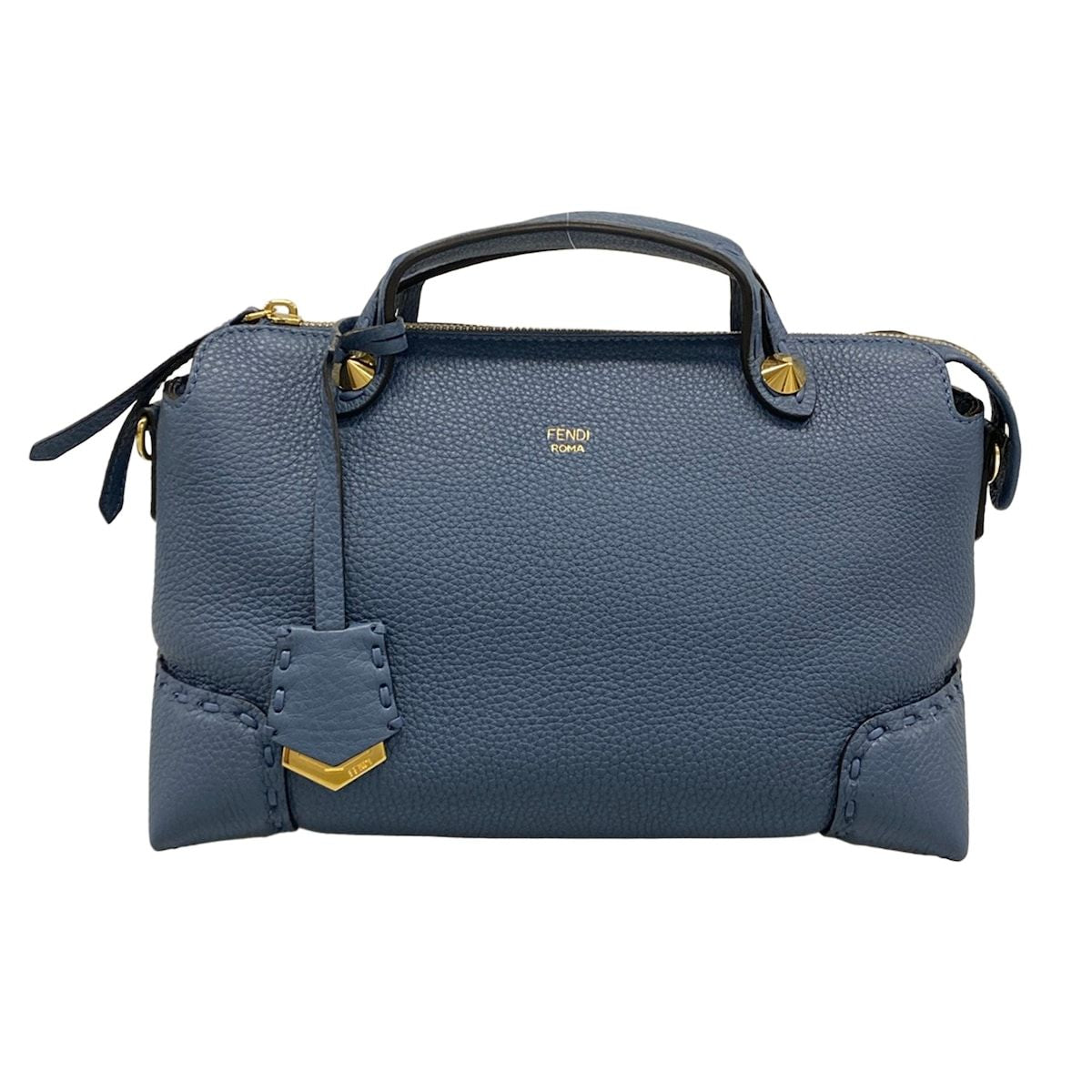 Fendi Handbag by the Way Selleria Blue Leather