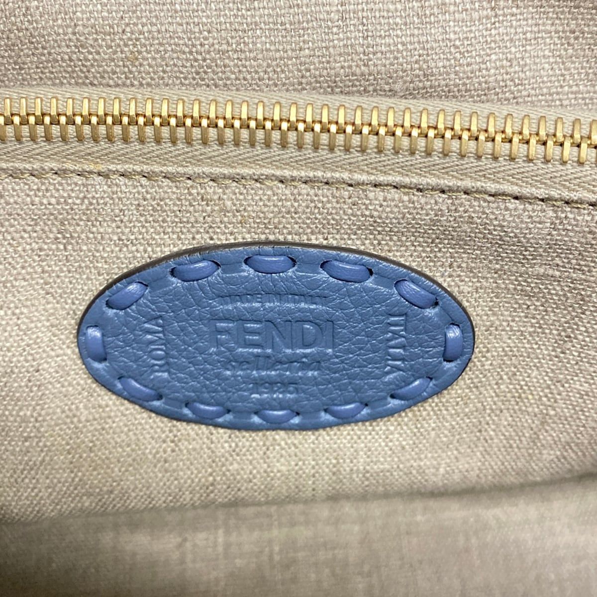 Fendi Handbag by the Way Selleria Blue Leather — view 9