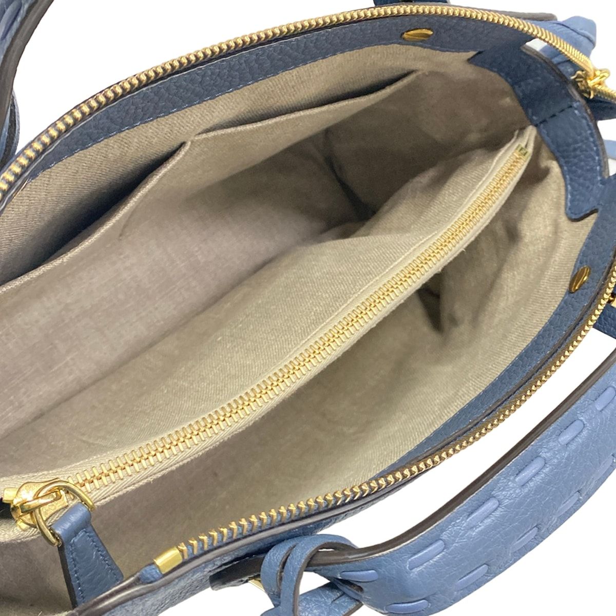 Fendi Handbag by the Way Selleria Blue Leather — view 7