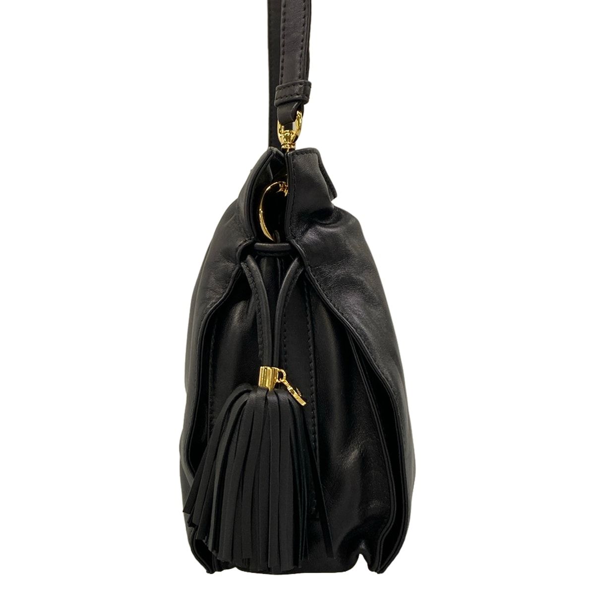 Loewe Shoulder Bag Flamenco 22 Black Drawstring Leather — view 2