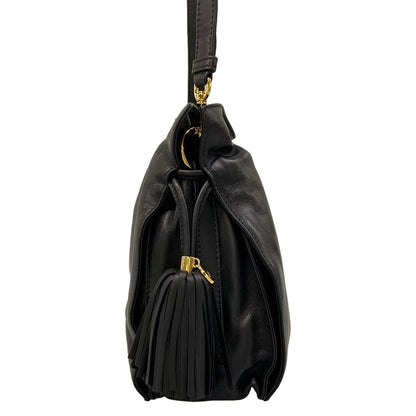 Loewe Shoulder Bag Flamenco 22 Black Drawstring Leather — view 2