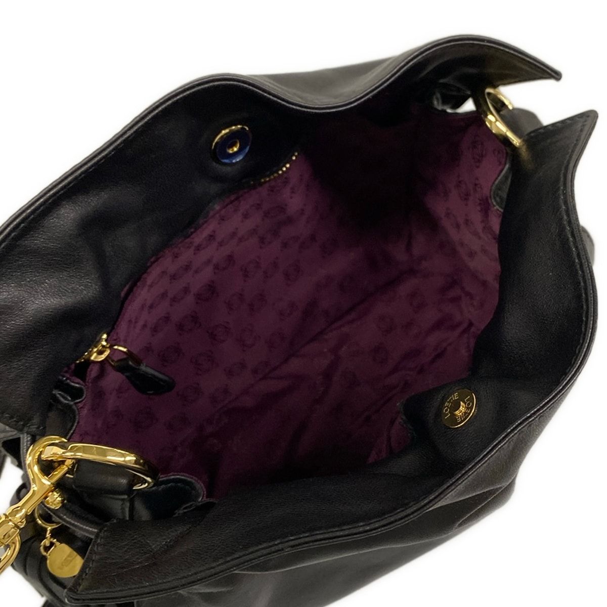 Loewe Shoulder Bag Flamenco 22 Black Drawstring Leather — view 7