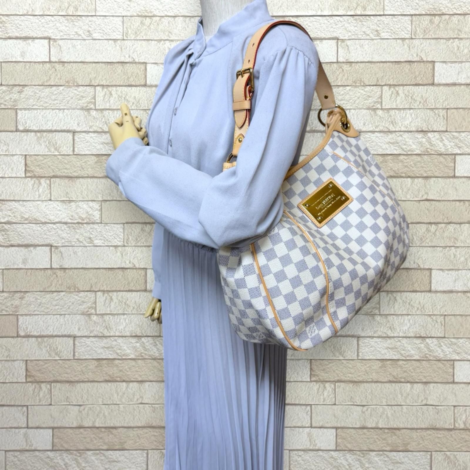 Louis Vuitton Galleria PM Damier Azur Shoulder Bag Canvas White — view 2